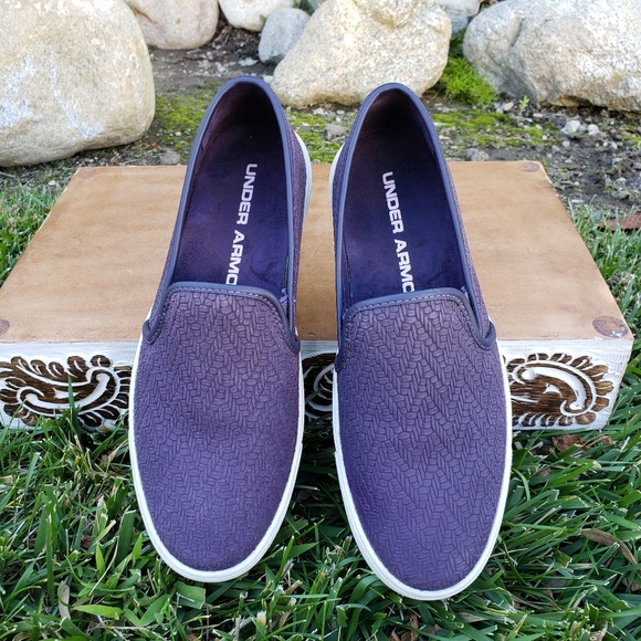 Under Armour Purple Suede Slip-on Sneakers - Picture 3 of 6